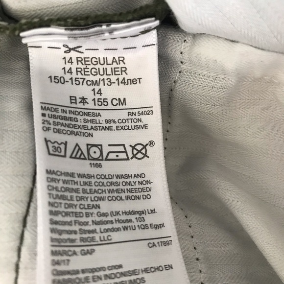 Gap Kids Boy size 14 army green style chino - Picture 8 of 8